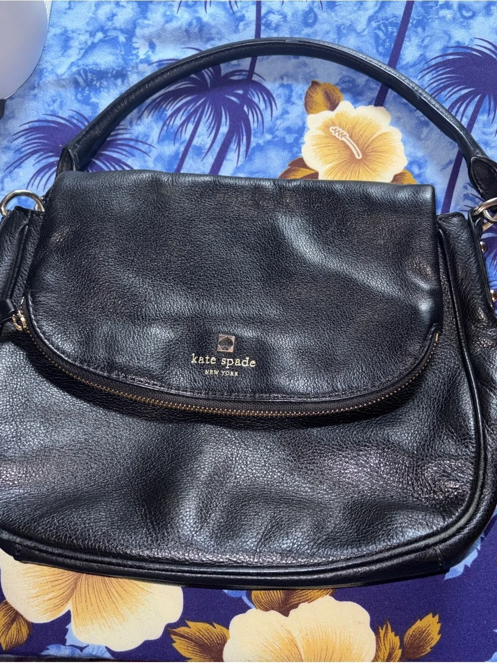 kate spade Black Leather Shoulder Bag - Classic Pebbled Crossbody